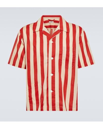 Bode Valance Striped Cotton Shirt - Red