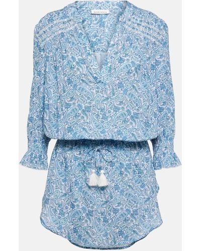 Heidi Klein Paisley Cotton Minidress - Blue