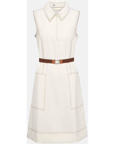 Tory Sport Belted Sleeveless Polo Dress - White