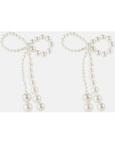 Sophie Bille Brahe Grande Rosette De Perles 14kt Gold Earrings With Pearls - White