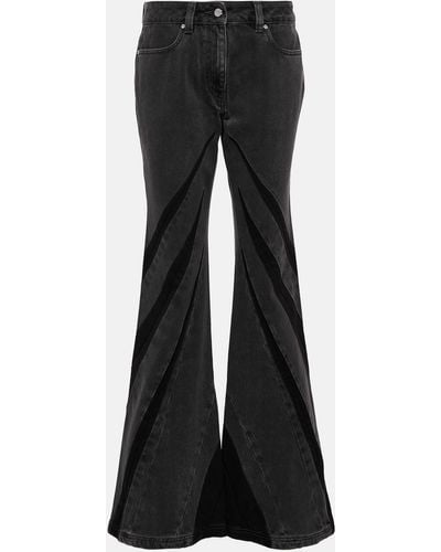 Dion Lee Darted Mid-rise Flared Jeans - Black