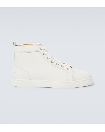 Christian Louboutin Louis Leather High-top Sneakers - White