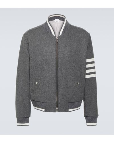 Thom Browne 4-bar Wool And Cashmere Blouson Jacket - Grey