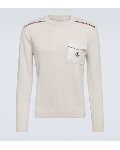 Moncler Logo Wool Sweater - White