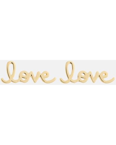 Sydney Evan Love 14kt Gold Stud Earrings - Metallic