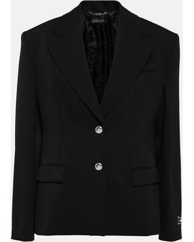 Versace Single-breasted Wool Blazer - Black