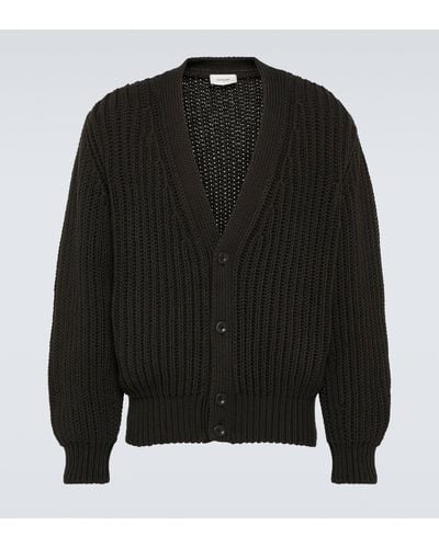Lemaire Ribbed-knit Cotton Cardigan - Black