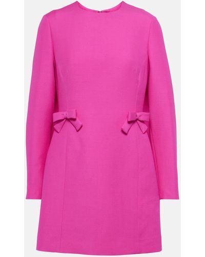Valentino Crepe Couture Bow-detail Minidress - Pink