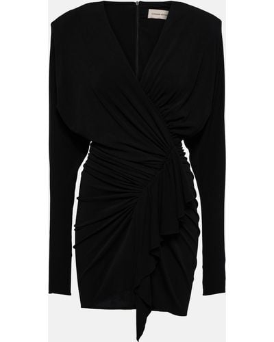 Alexandre Vauthier Draped Jersey Minidress - Black
