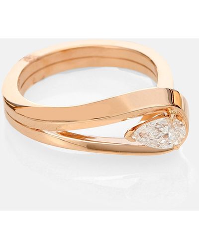 Repossi Serti Inverse 18kt Rose Gold Ring With Diamond - White
