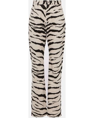 Alaïa Zebra-print Jeans - White