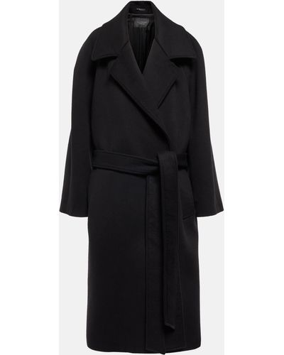 Balenciaga Cashmere And Wool Coat - Black