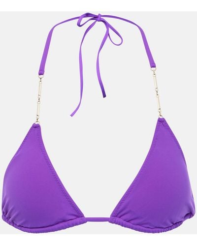 Melissa Odabash Mykonos Triangle Bikini Top - Purple
