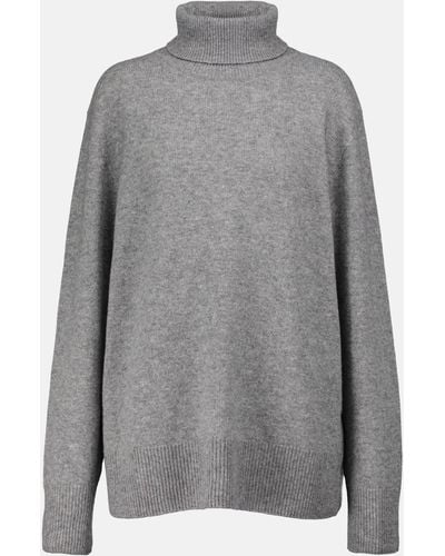 The Row Stepny Wool And Cashmere Turtleneck Sweater - Grey