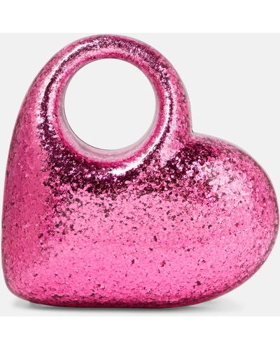 Aquazzura Heart Embellished Clutch - Pink