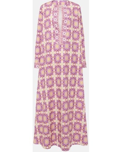 Adriana Degreas Exotic Coral Cotton-blend Kaftan - Pink