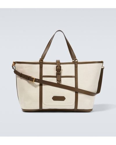 Tom Ford East West Canvas Tote Bag - Metallic