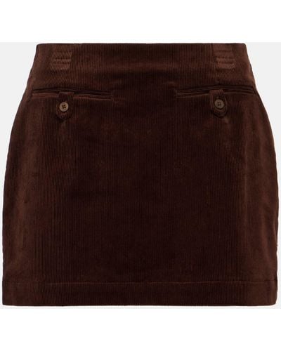 STAUD Annette Corduroy Miniskirt - Brown