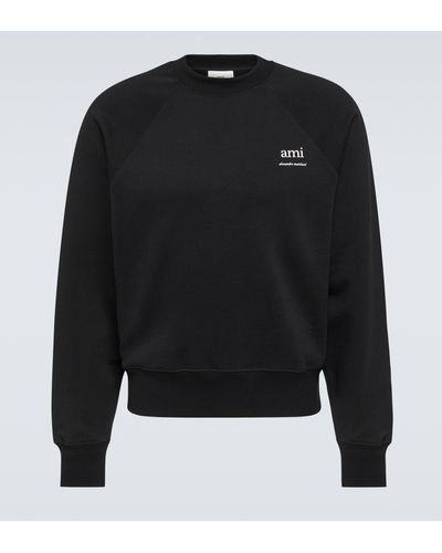 Ami Paris Ami De Cour Cotton Jersey Sweatshirt - Black