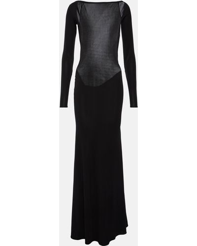Alex Perry Open-back Jersey Gown - Black
