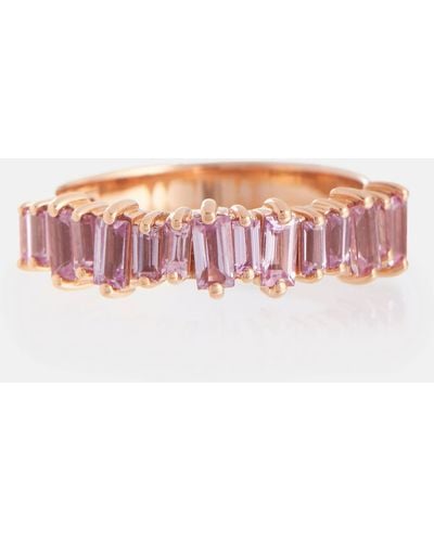 Suzanne Kalan 18kt Rose Gold Ring With Sapphires - Pink