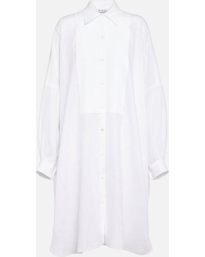 Loro Piana Linen Midi Dress - White