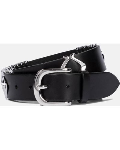 Isabel Marant Tehora Embellished Leather Belt - Black