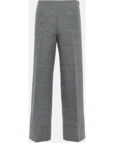 Totême Wide-leg Wool-blend Pants - Grey