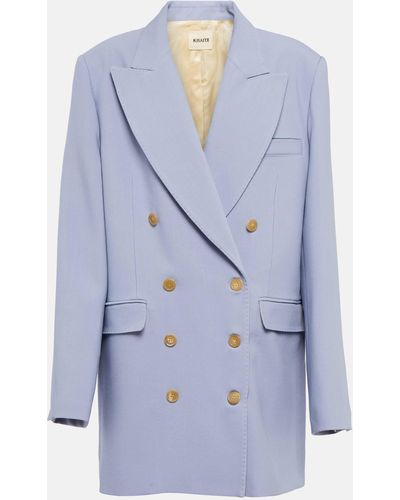 Khaite Balton Wool-blend Blazer - Blue