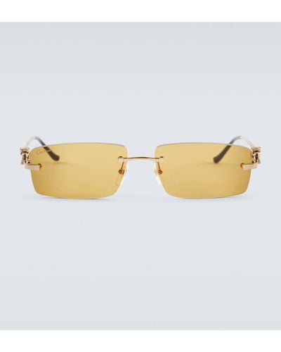 Cartier Panthere De Cartier Rectangular Sunglasses - Metallic