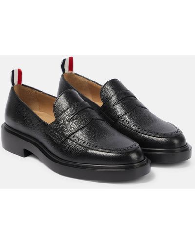 Thom Browne Leather Penny Loafers - Black