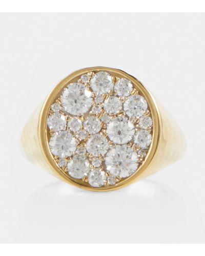 Octavia Elizabeth Octavia Signet 18kt Gold Ring With Diamonds - Metallic