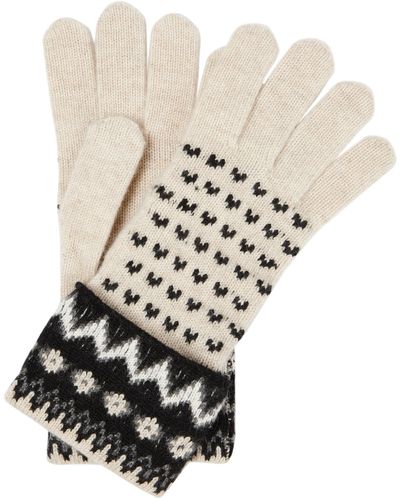 Khaite Cashmere Jacquard Gloves - White