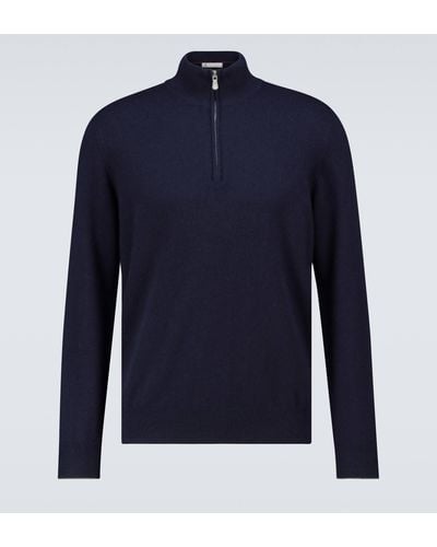 Brunello Cucinelli Cashmere Half-zipped Sweater - Blue