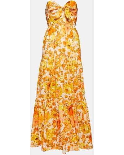 Zimmermann Floral Cotton Maxi Dress - Metallic
