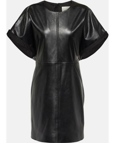 Isabel Marant Faustilia Leather Minidress - Black