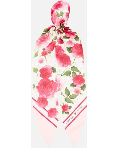 Magda Butrym Floral Silk Twill Scarf - Pink