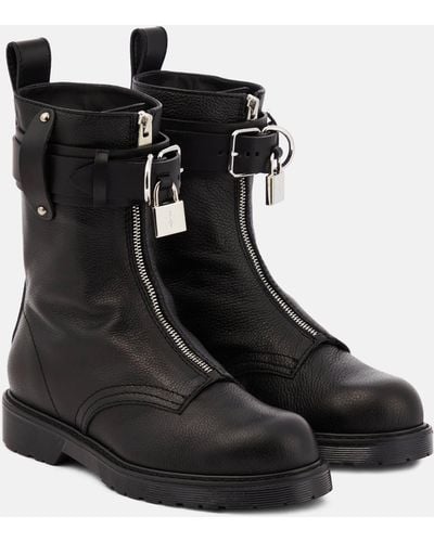 JW Anderson Lock Leather Ankle Boots - Black