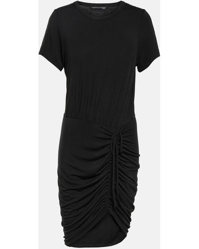 Veronica Beard Hannock Ruched Jersey Minidress - Black