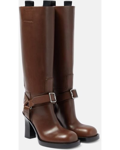 Burberry Le Stirrup Leather Boots - Brown