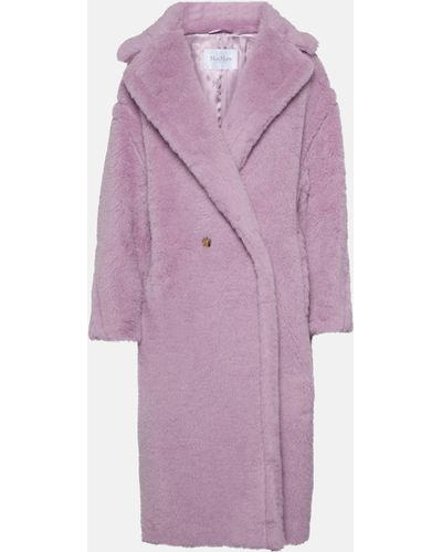 Max Mara Tedgirl Alpaca-blend Coat - Purple