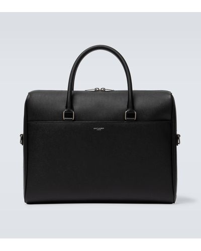 Saint Laurent Duffle Leather Briefcase - Black