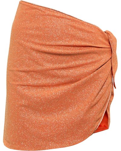 Oséree Oseree Shine Wrap Miniskirt - Orange