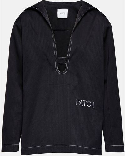 Patou Logo Cotton Top - Black