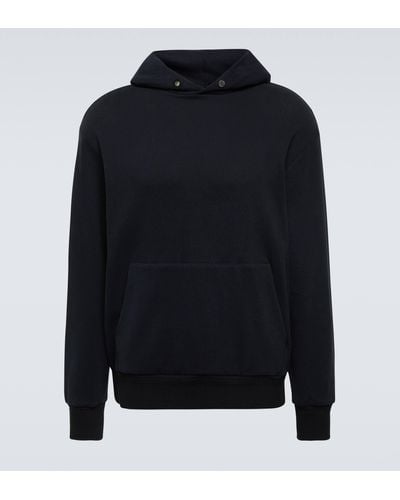 Zegna Cotton And Cashmere Hoodie - Blue
