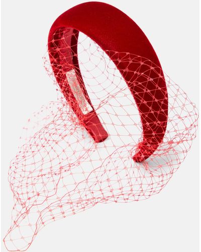 Jennifer Behr Voilette Velvet Headband - Red