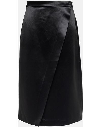 Co. Satin Wrap Skirt - Black
