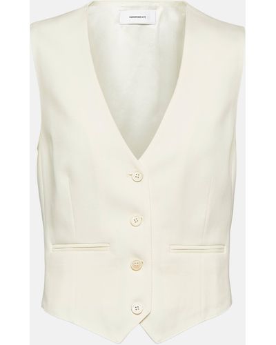Wardrobe NYC Cropped Wool Vest - White