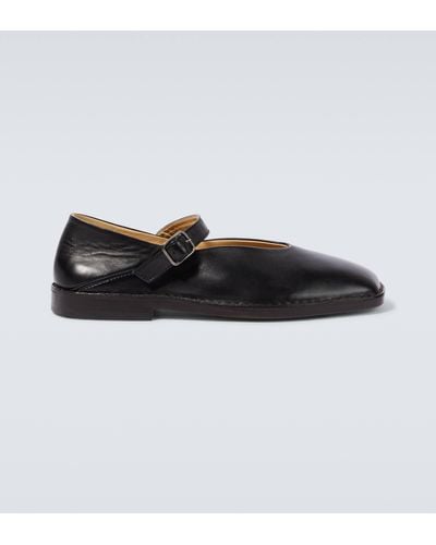 Lemaire Leather Slippers - Black