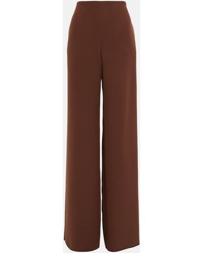 Valentino Wide-leg Silk Pants - Brown